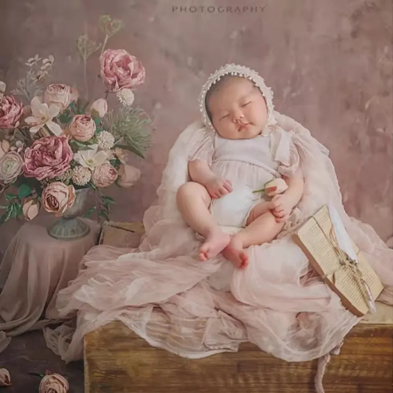 Baby Girl Painting Style Theme Set - Newborn Photography Props - Image 2